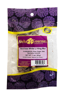 Aloha Gourmet Seedless Li hing Mui White 1 oz (NOT FOR SALE TO CALIFORNIA)