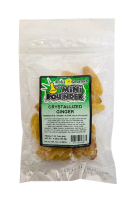 Aloha Gourmet Da Mini Pounder Crystallized Ginger 4.25 oz