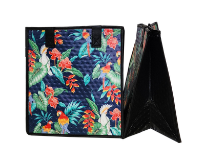 Tropical Paper Garden - Insulated Medium Bag - PARROTDISE NAVY