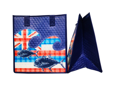 Tropical Paper Garden - Insulated Medium Bag - SALTWATER NAVY