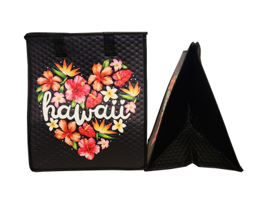 Tropical Paper Garden - Insulated Large Bag - HEARTFELT BLACK LRG