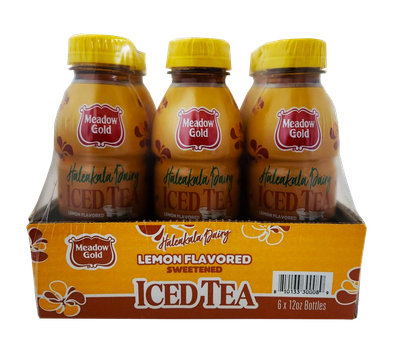 Meadow Gold Haleakala Dairy Lemon Flavored Sweetened Iced Tea Drink 6-pack 12oz.