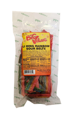 Enjoy Big Value Li Hing Rainbow Sour Belts 8oz
