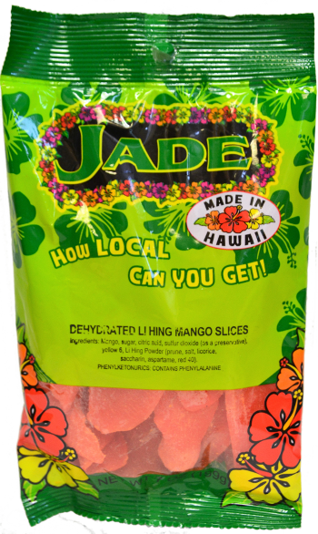 Jade Large Bag Dehydrated Li Hing Mango Slices 7 oz (NOT FOR SALE TO CALIFORNIA)