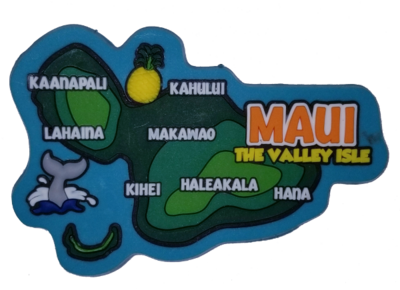 Magnet - Maui Map Rubber