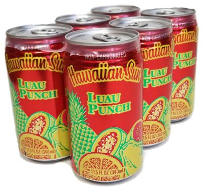 Hawaiian Sun Drink - Luau Punch 11.5 oz (Pack of 6)  **Limit 8 - 6/pks total per order due to limited supply**