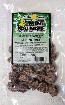 Aloha Gourmet Da Mini Pounder Super Sweet Li Hing Mui 2 oz. (NOT FOR SALE TO CALIFORNIA)