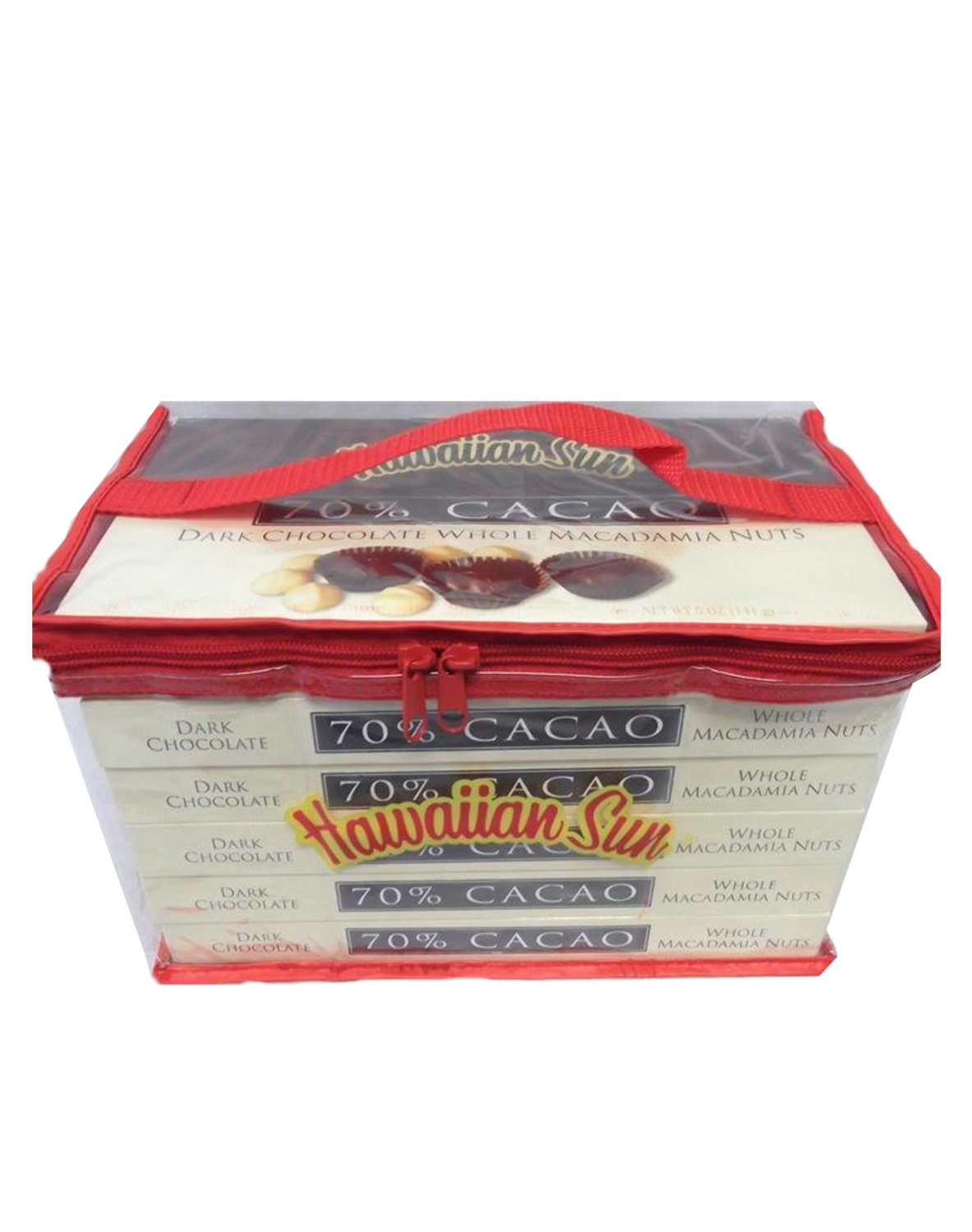 Hawaiian Sun Chocolate 70% Cacao Covered Macadamia Nuts 6/5 oz Gift Set