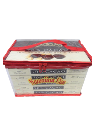 Hawaiian Sun Chocolate 70% Cacao Covered Macadamia Nuts 6/5 oz Gift Set