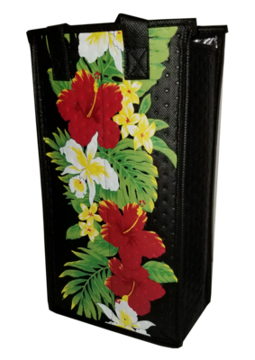 Tropical Paper Garden - Double Wine Bag- KOLAMU BLACK