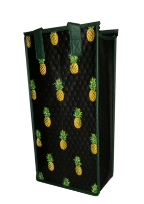 Tropical Paper Garden - Double Wine Bag- HALA KAHIKI BLACK