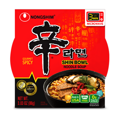 NongShim Bowl Noodle Soup Spicy Shin Flavor 3.03 oz