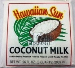 Hawaiian Sun Coconut Milk Bag Frozen 96 oz
