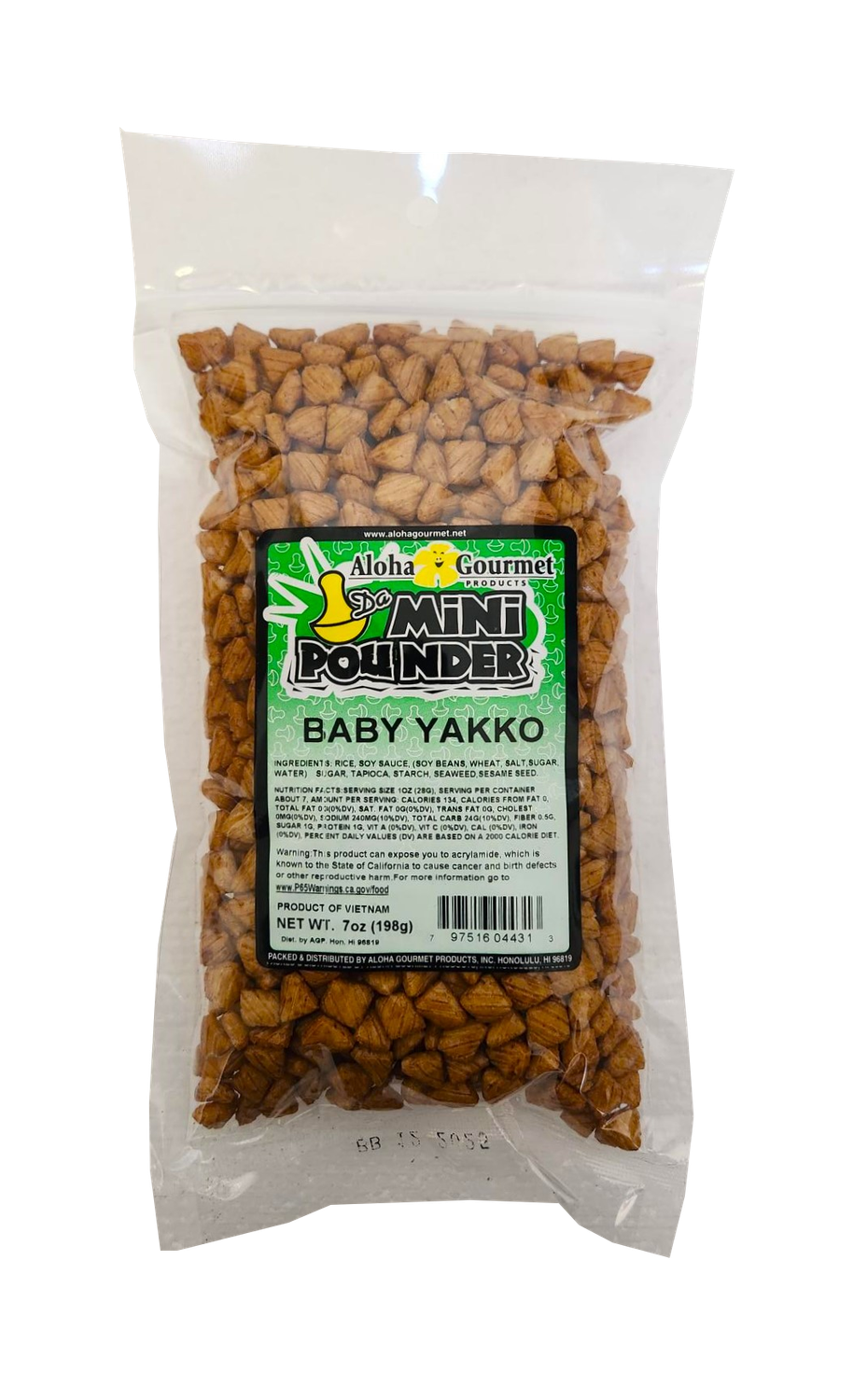 Aloha Gourmet Da Mini Pounder Baby Yakko Arare 7 oz