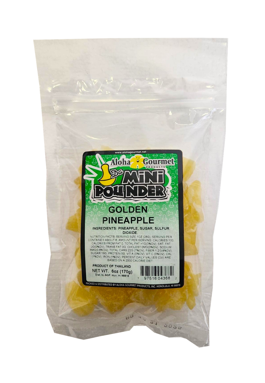 Aloha Gourmet Da Mini Pounder Golden Pineapple 6 oz