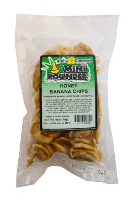 Aloha Gourmet Da Mini Pounder Honey Banana Chips 6 oz