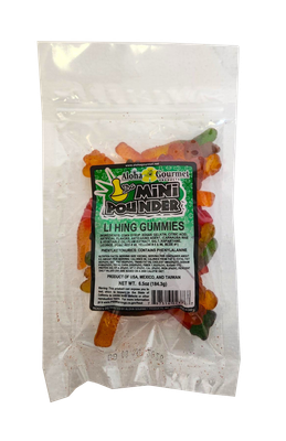 Aloha Gourmet Da Mini Pounder Li Hing Gummies 6.5 oz (NOT FOR SALE TO CALIFORNIA)