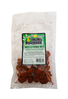Aloha Gourmet Da Mini Pounder Red Li Hing Mui 3.25 oz (NOT FOR SALE TO CALIFORNIA)