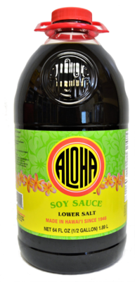 Aloha Soy Sauce Lower Salt 64 oz