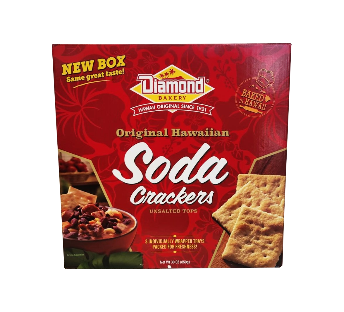 Diamond Bakery Hawaiian Soda Crackers Unsalted Tops 30 oz