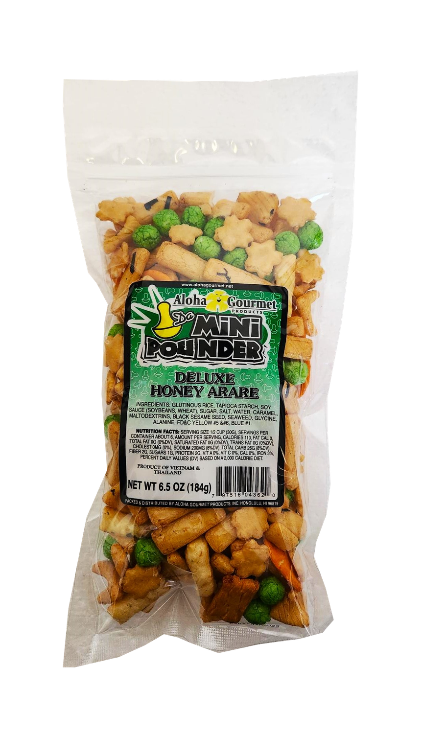 Aloha Gourmet Da Mini Pounder Deluxe Honey Arare 6.5 oz