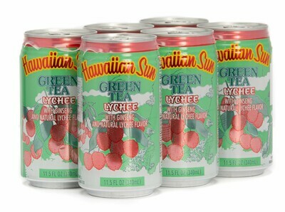 Hawaiian Sun Drink - Green Tea With Lychee 11.5 oz (Pack of 6)  **Limit 8 - 6/pks total per purchase transaction**