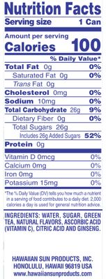 Hawaiian Sun Drink - Green Tea With Ginseng 11.5 oz (Pack of 6)  **Limit 8 - 6/pks total per purchase transaction**
