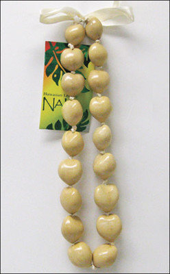 Kukui Nut Choker Lei - White