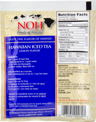 NOH Hawaiian Iced Tea Lemon Flavor 3oz