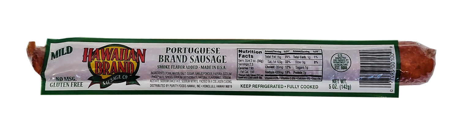 Hawaiian Brand Portuguese Sausage Mild 5 oz