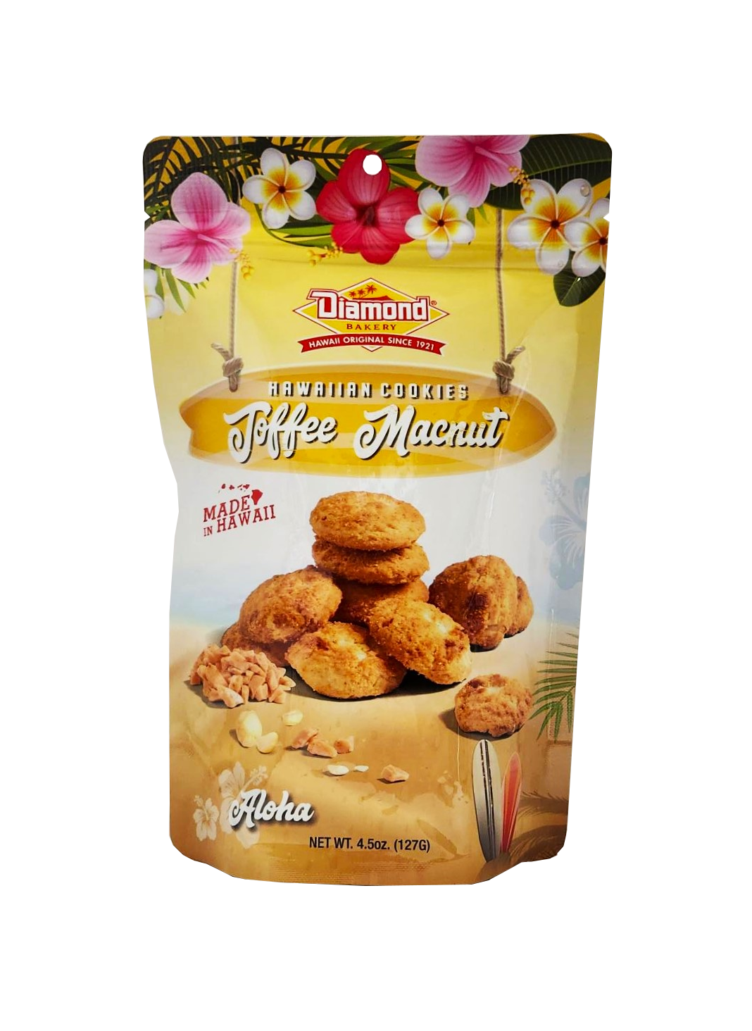 Diamond Bakery Hawaiian Cookies Toffee Macnut 4.5 oz.