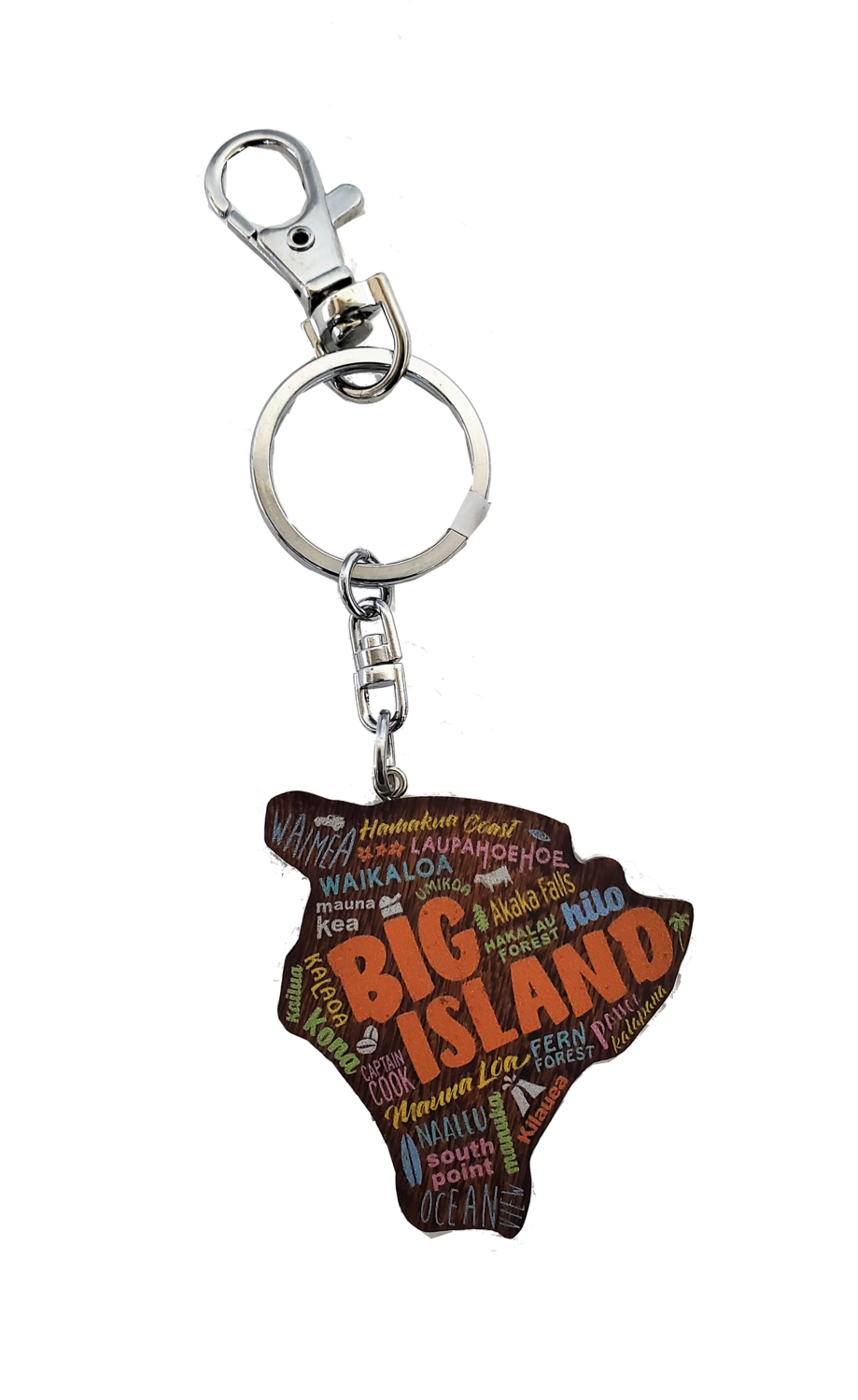 Keychain - Painted Island Wood Big Island