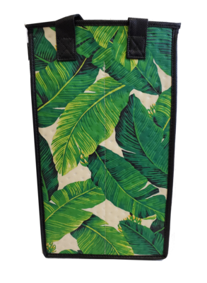 Tropical Paper Garden - Double Wine Bag- KALAKAUA CREAM