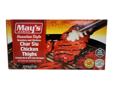 May's Hawaiian Style Boneless and Skinless Char Siu Chicken Thighs 2 lb.