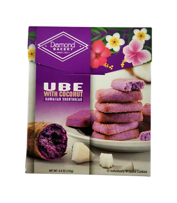 Diamond Bakery Hawaiian Shortbread Cookies - Ube with Coconut  4.4 oz.