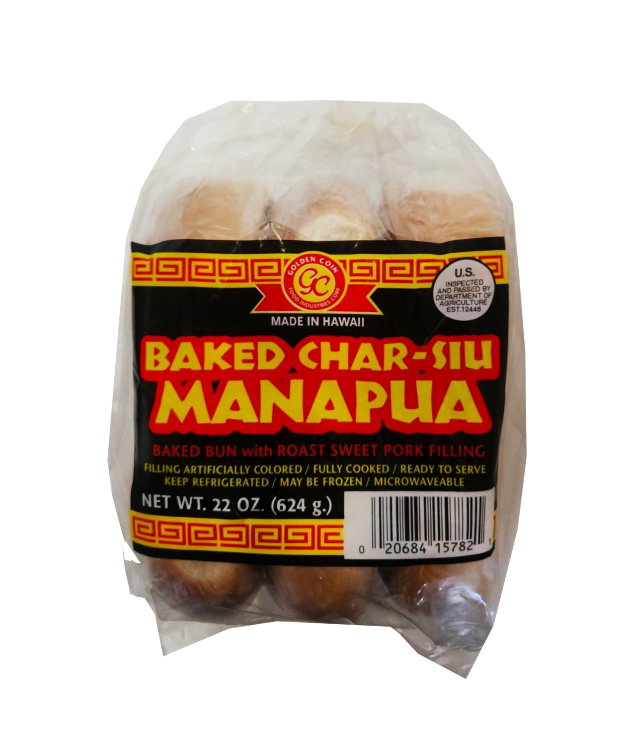 Golden Coin Baked Manapua - Char Siu Pork 6 ct 22 oz