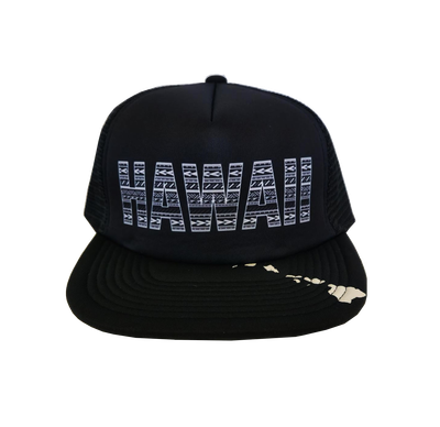 Hawaiian Headwear Tribal Hawaii Foam Trucker Hat - Black