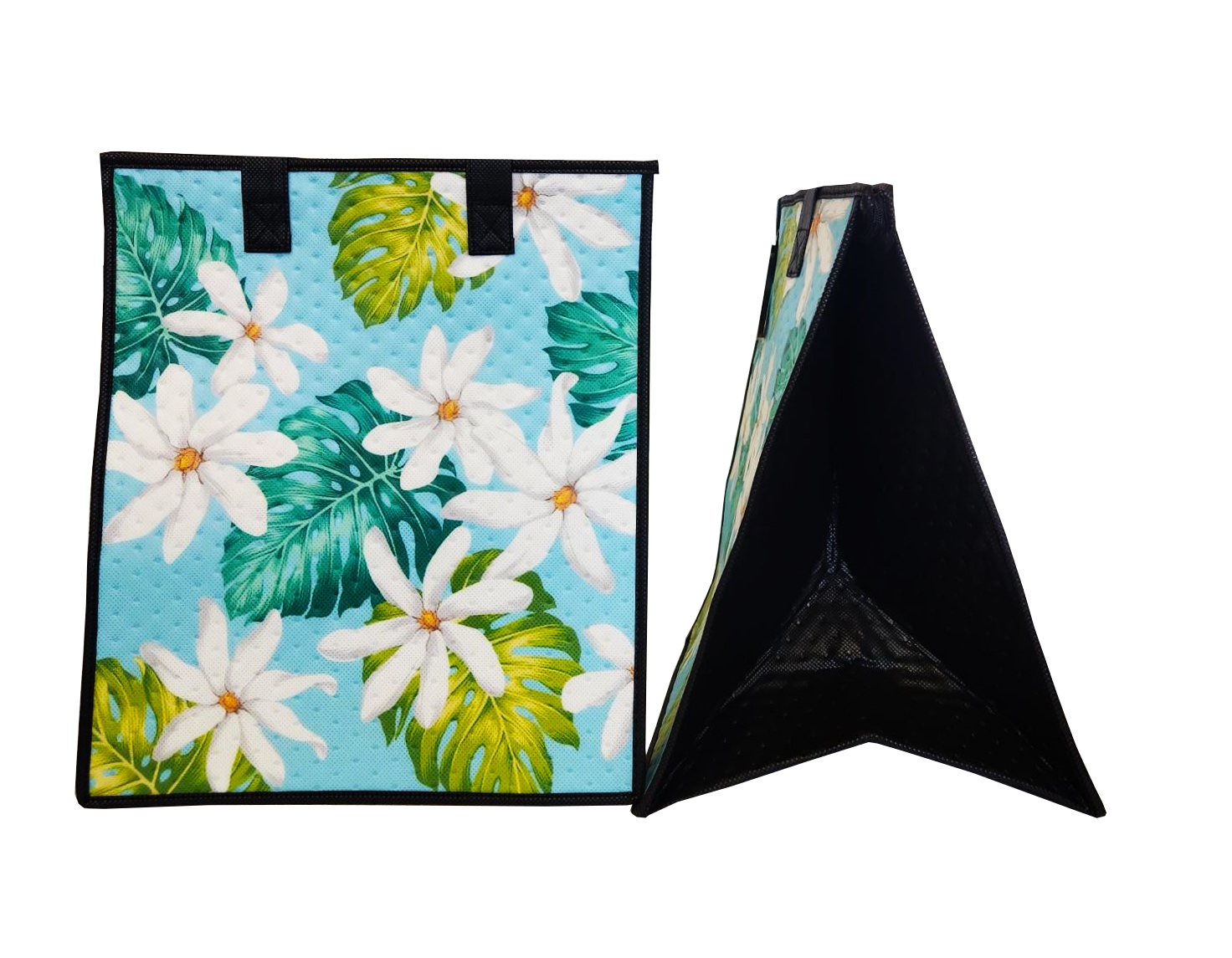 Tropical Paper Garden - Insulated Large Bag - MOSS SKY LRG