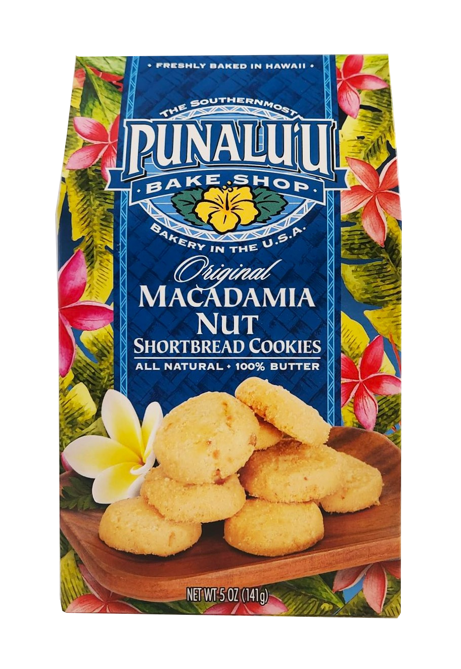 Punalu'u Bake Shop Cookies - Macadamia Nut Shortbread Cookies 5oz.