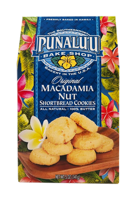 Punalu'u Bake Shop Cookies - Macadamia Nut Shortbread Cookies 5oz.