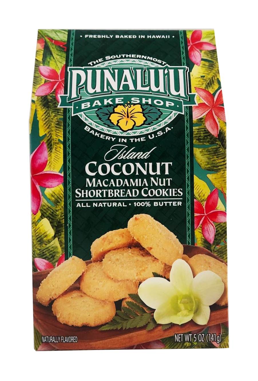 Punalu'u Bake Shop Cookies - Coconut Macadamia Nut Shortbread Cookies 5 oz