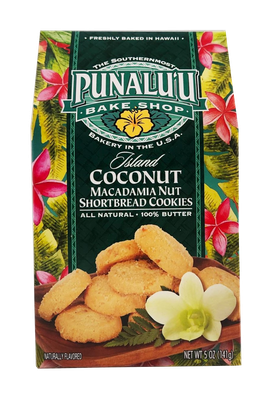 Punalu'u Bake Shop Cookies - Coconut Macadamia Nut Shortbread Cookies 5 oz