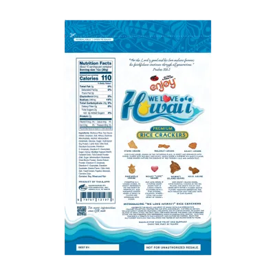 Enjoy We Love Hawaii Arare Mix Premium Rice Crackers 10oz