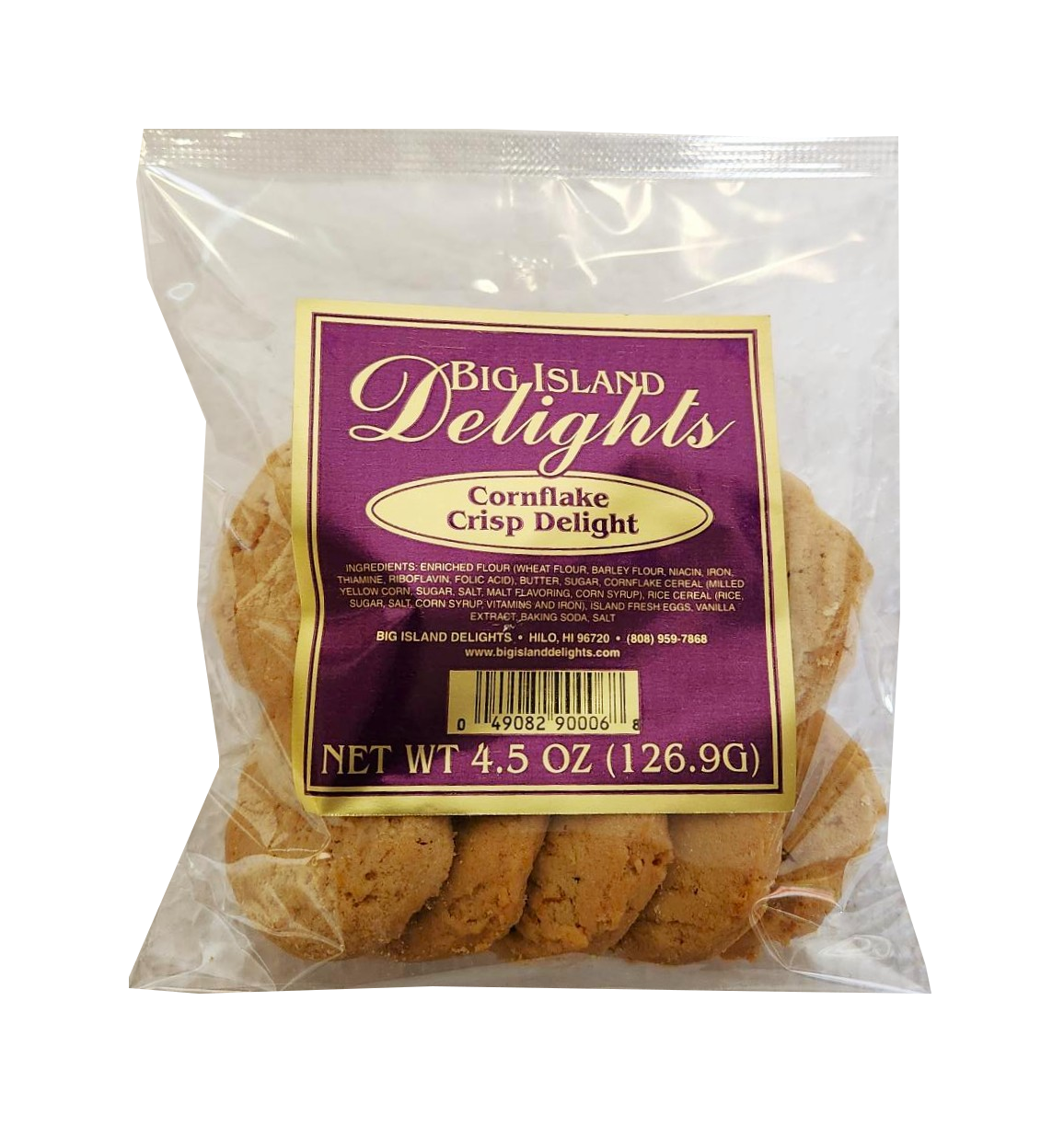 Big Island Delights Cookies - Cornflake Crisp Delight 4.5oz.