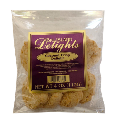 Big Island Delights Cookies - Coconut Crisp Delight 4.5oz.