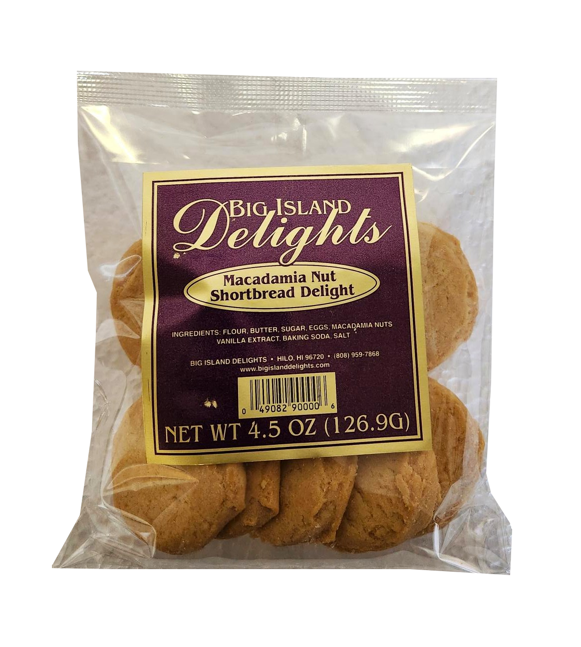 Big Island Delights Cookies - Macadamia Nut Shortbread Delight 4.5oz.