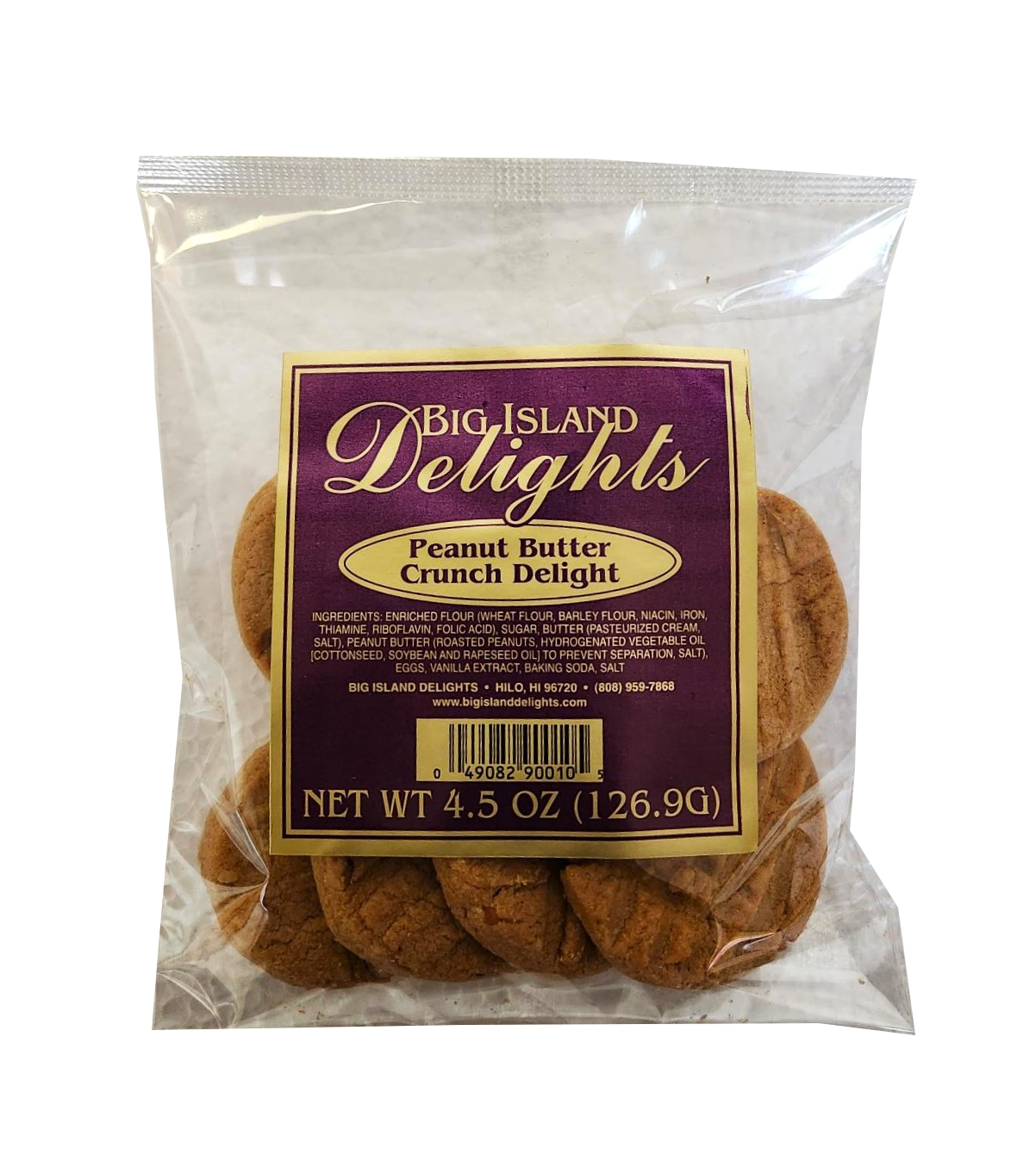 Big Island Delights Cookies - Peanut Butter Crunch Delight 4.5oz.