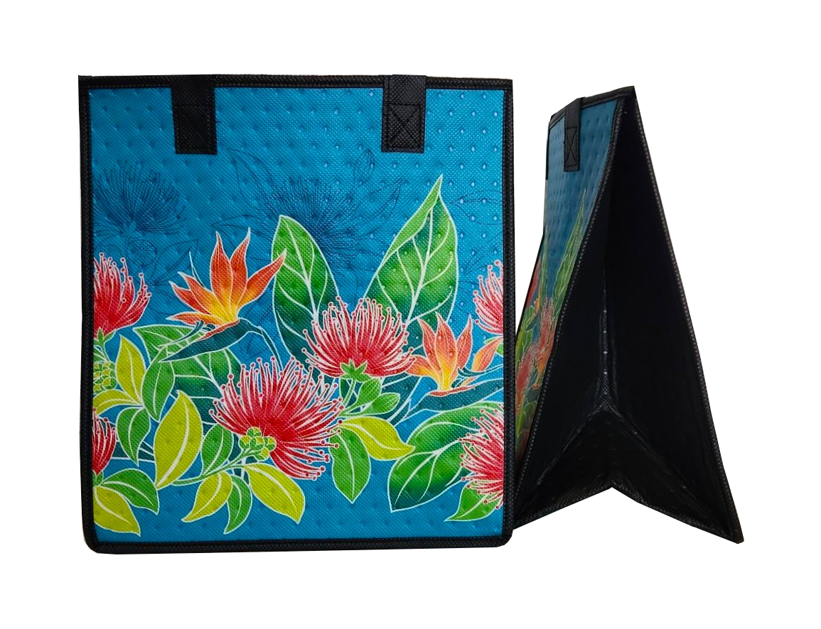 Tropical Paper Garden - Insulated Medium Bag - BANDED TEAL MED