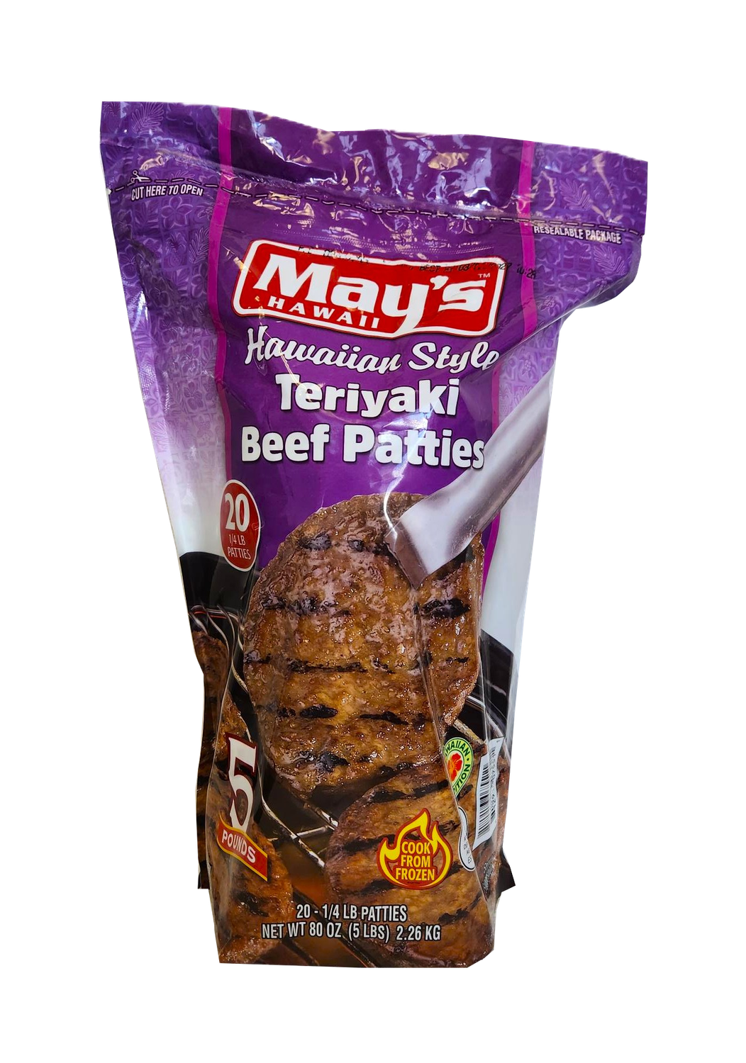 May's Hawaiian Style Teriyaki Beef Patties 5lb.