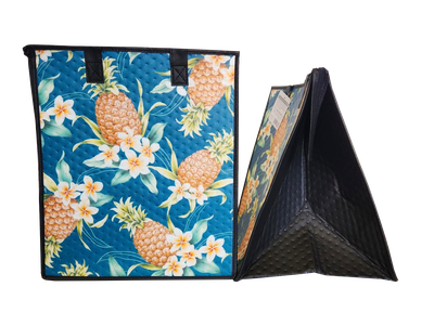 Tropical Paper Garden - Insulated Large Bag - PINEAPPLE PATCH TEAL LRG